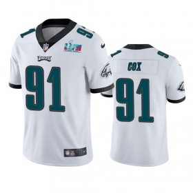 Maillot Homme Philadelphia Eagles Fletcher Cox 91 Super Bowl LVII Blanc Vapor Limited
